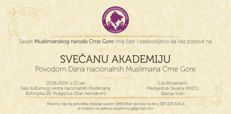 Najava manifestacija povodom Nacionalnog dana Muslimana Crne Gore