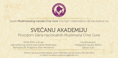 Najava manifestacija povodom Nacionalnog dana Muslimana Crne Gore